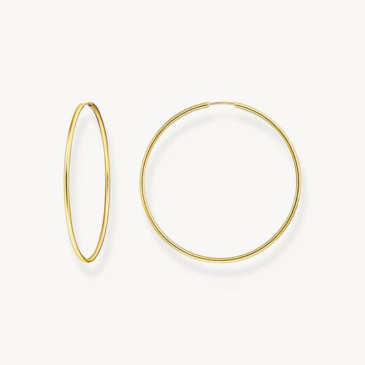 Thomas Sabo Sterling Silver Gold-Plated Big Hoop Earrings CR729-413-39
