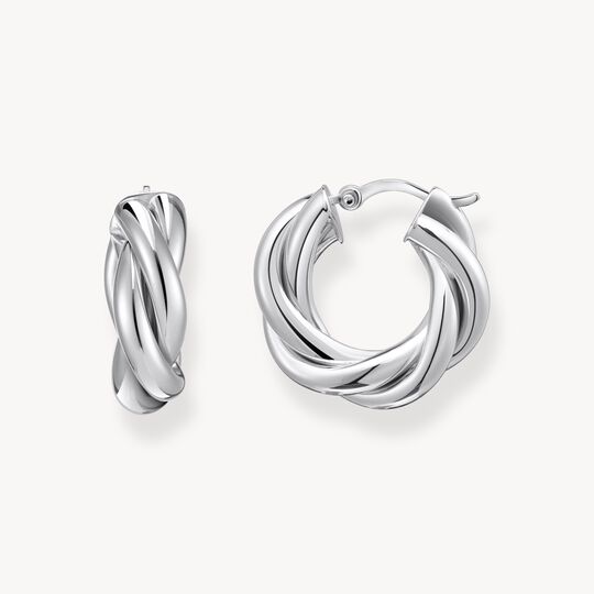 Thomas Sabo Sterling Silver Hoop Earrings in Intertwined Design CR742-001-21