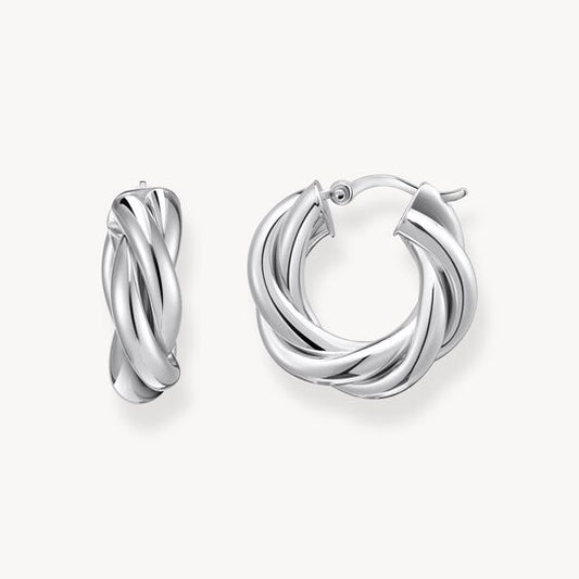 Thomas Sabo Sterling Silver Hoop Earrings in Intertwined Design CR742-001-21