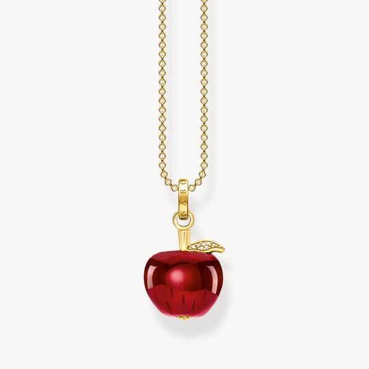 Thomas Sabo Sterling Silver Necklace with red apple Gold plated KE1991-414-10