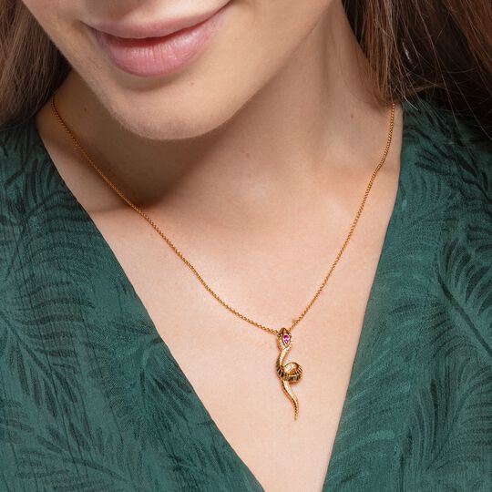 Thomas Sabo Sterling Silver Gold-Plated Necklace with Snake KE1992-488-7-L45V
