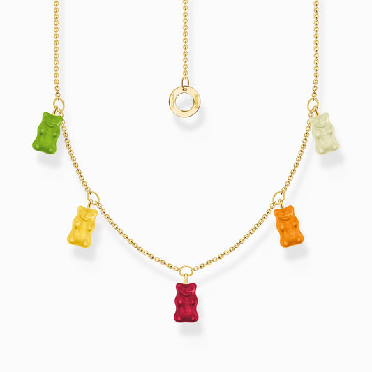 Thomas Sabo HARIBO Silver Gold-plated necklace with 5 colourful goldbears KE2205-413-7