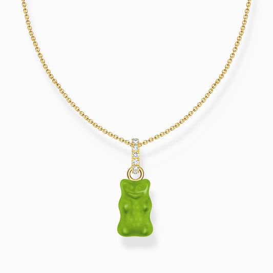 Thomas Sabo HARIBO Silver Gold-plated necklace with green goldbears pendant and zirconia KE2209-414-6