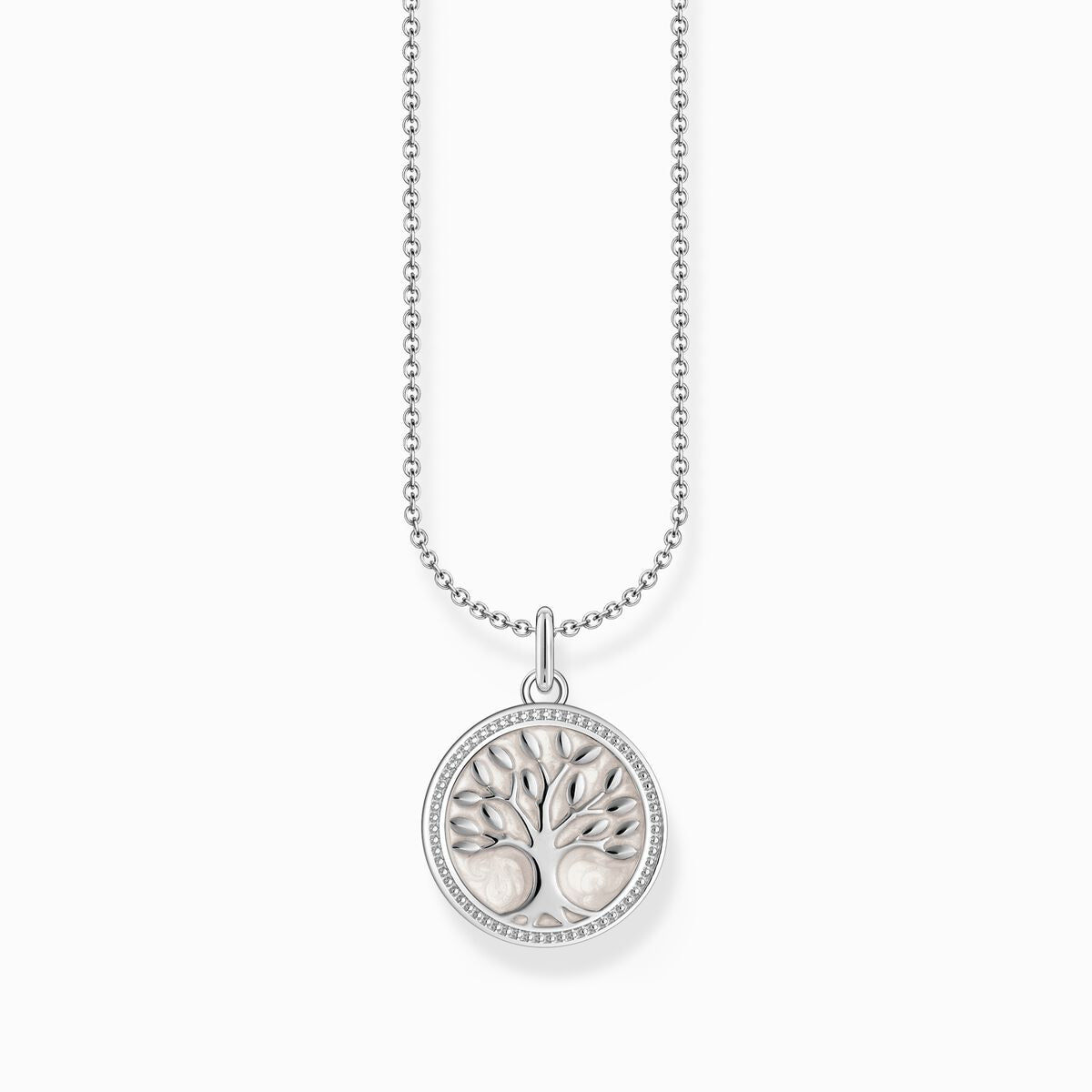 Thomas Sabo Silver necklace with tree of love pendant and cold enamel KE2220-007-21