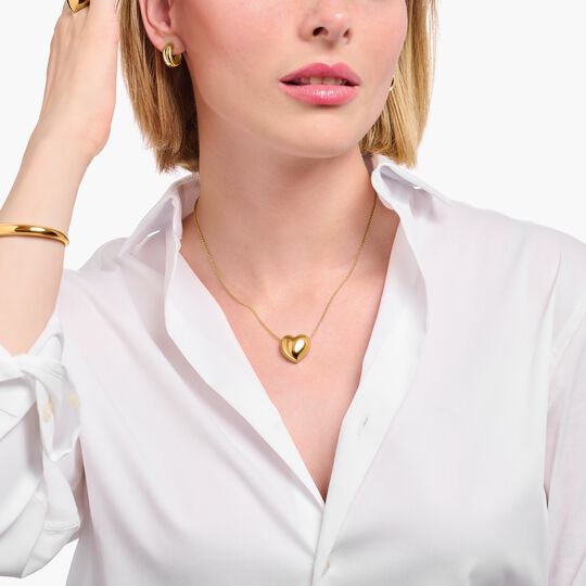 Thomas Sabo Sterling Silver Gold-Plated Necklace with Heart Pendant KE2276-413-39-L45V