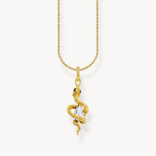 Thomas Sabo Sterling Silver Gold-Plated Necklace with Snake Pendant Tempting Romance KE2300-565-14-L45V