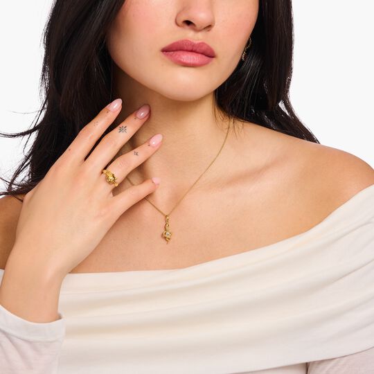 Thomas Sabo Sterling Silver Gold-Plated Necklace with Snake Pendant Tempting Romance KE2300-565-14-L45V