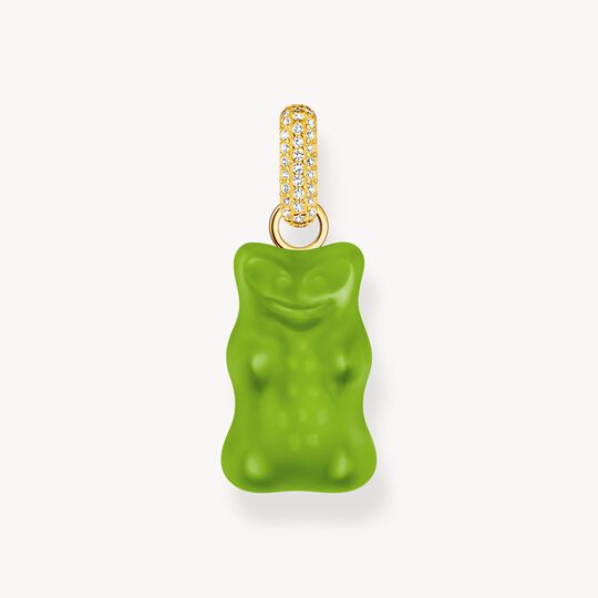 Thomas Sabo HARIBO Sterling Silver Large Gold-Plated Pendant with Green Goldbears & Zirconia PE967-414-6