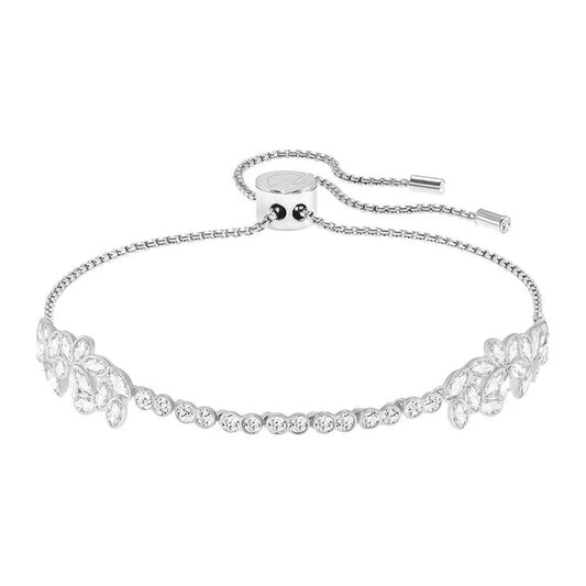 Swarovski Garden Bracelet, Branches & Leaves,White, Rhodium Plating 5266489