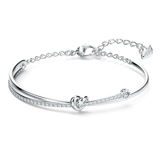 Swarovski Lifelong Heart Crystal White Rhodium Plated Bangle 5517944