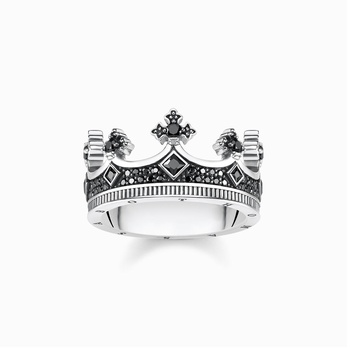 Thomas Sabo Silver Blackend Ring Crown TR2208-643-11-62, Size62