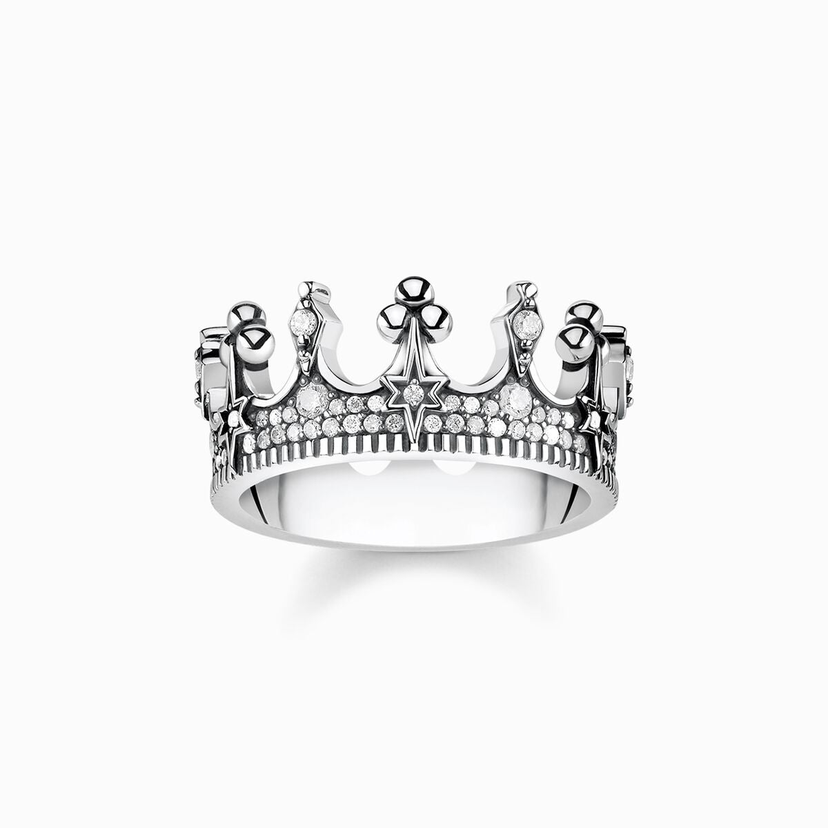 Thomas Sabo Silver Blackend Ring Crown TR2224-643-14-52, TR2224-643-14-58