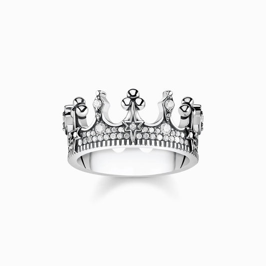 Thomas Sabo Silver Blackend Ring Crown TR2224-643-14-52, TR2224-643-14-58