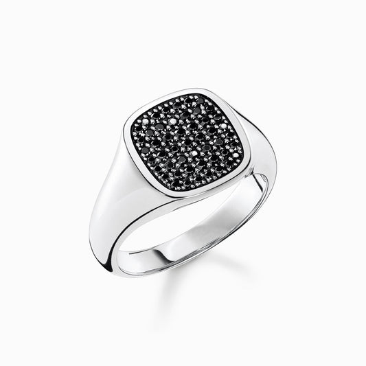 Thomas Sabo Ring with black stones silver TR2389-051-11, Size62