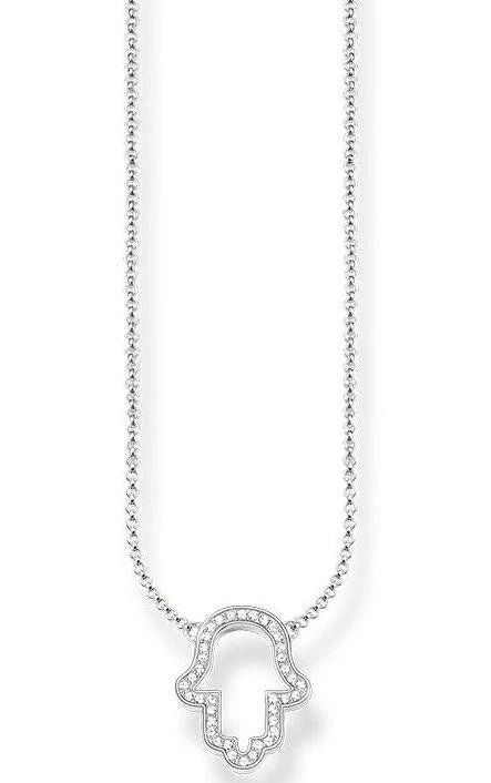 Thomas Sabo Sterling Silver Hand Of Fatima Necklace KE1386-051-14-L42v
