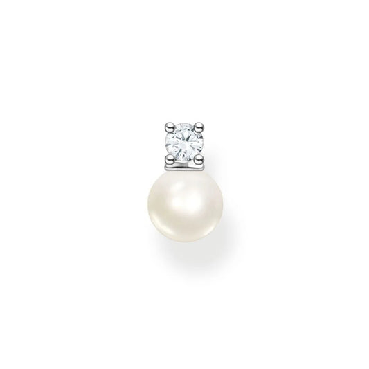 Thomas Sabo Sterling Silver Single Ear Stud With White Zirconia Stones Freshwater Pearl H2214-167-14