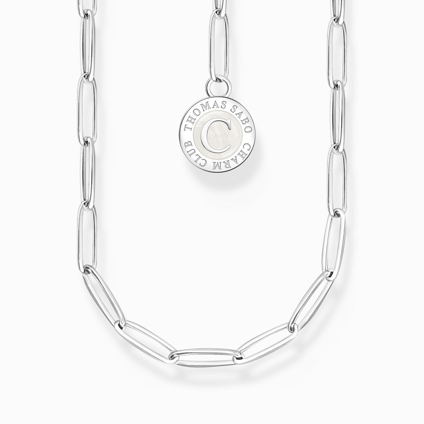 Thomas Sabo Member Charm Necklace With White Charmista Disc Silver X2089-007-21