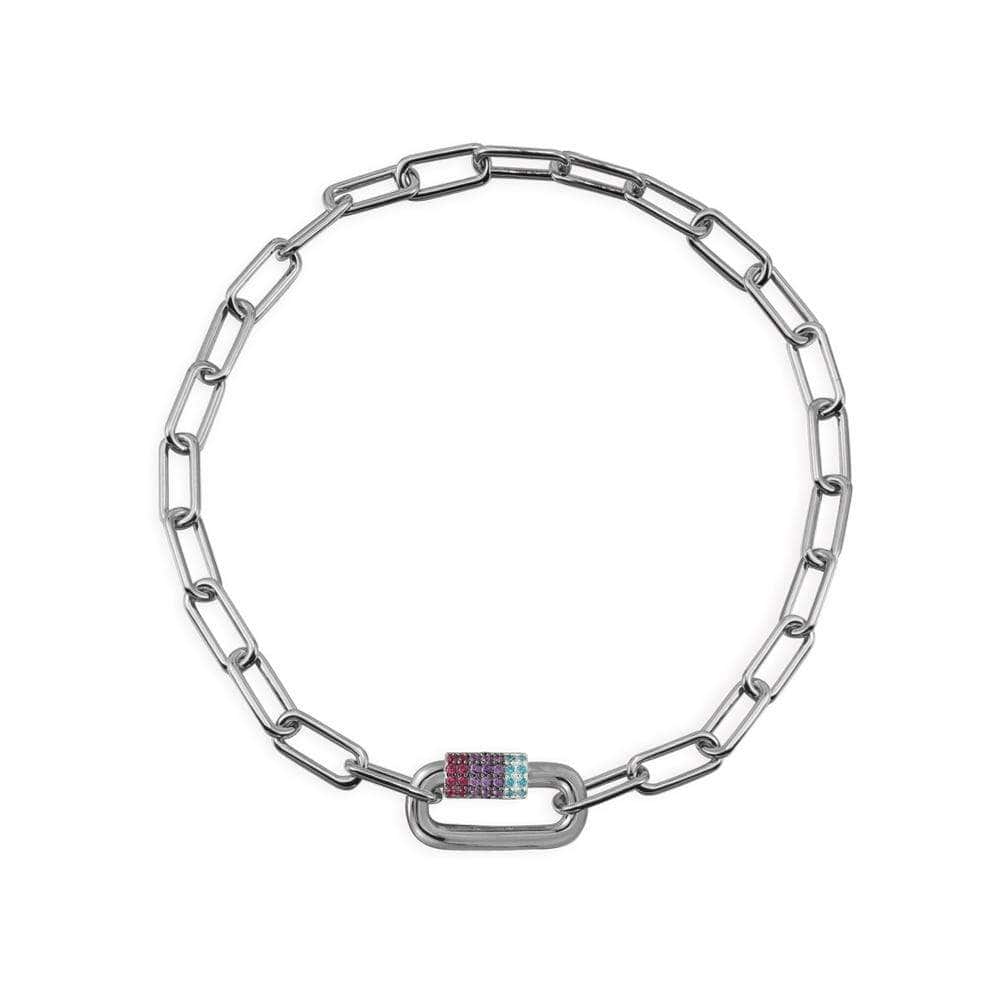 APM COLLECTION VALENTINE Chain Bracelet with Color Stone AB4327MBR