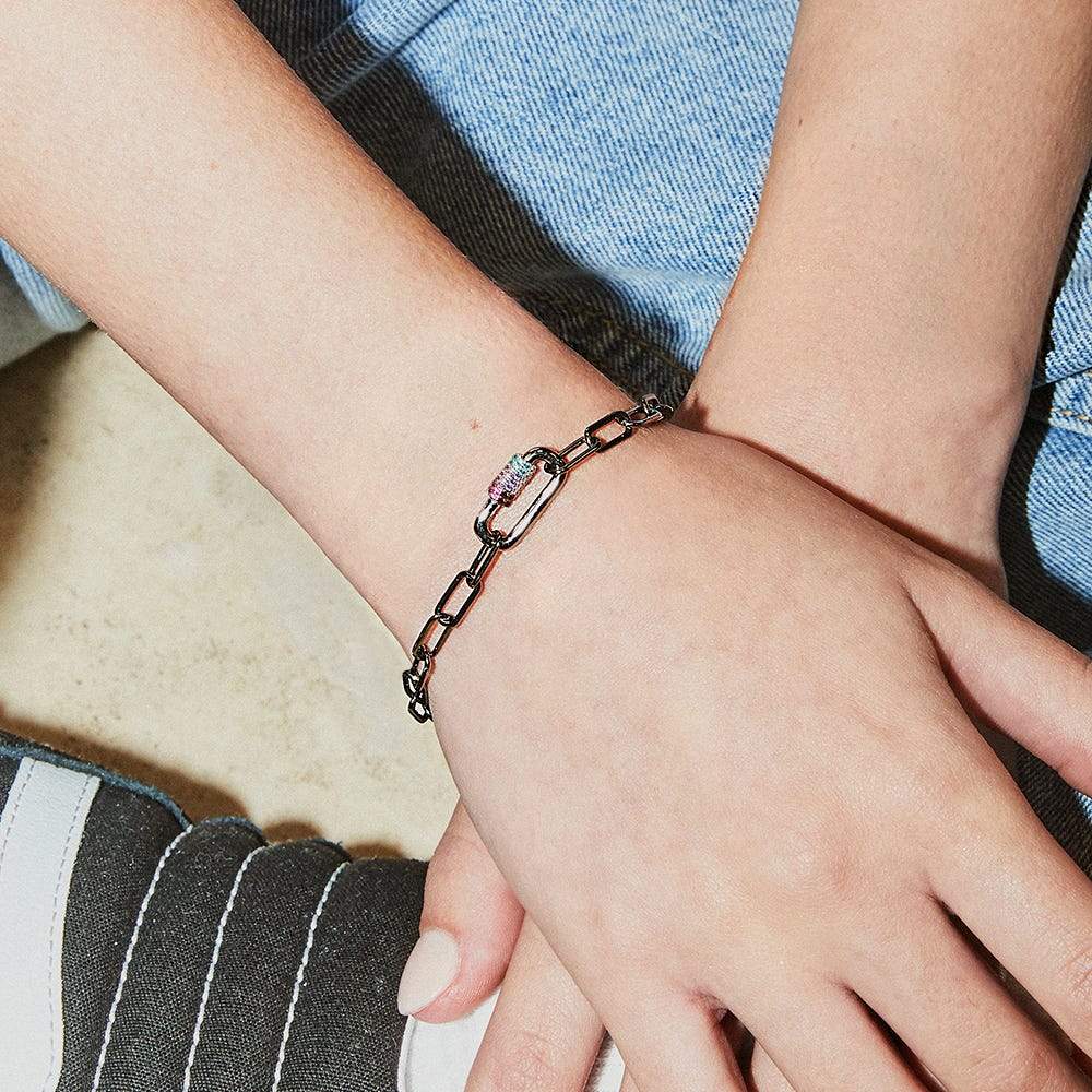 APM COLLECTION VALENTINE Chain Bracelet with Color Stone AB4327MBR