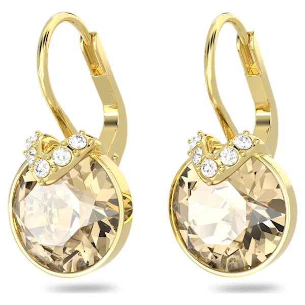 Swarovski Bella V drop earrings Round cut, Gold tone, Gold-tone plated 5662093