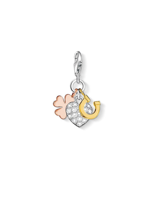 Thomas Sabo Silver Tri Colour Good Lucky Charm 0944-425-14