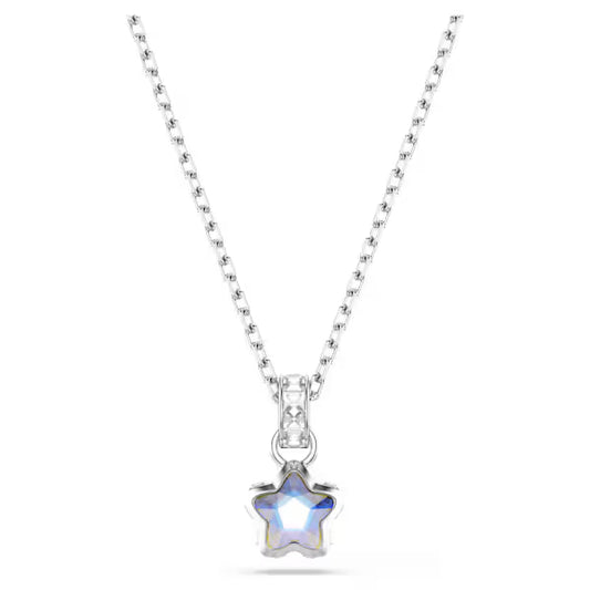 Swarovski Chroma Pendant Necklace Mixed cuts, Star, White, Rhodium plated 5759678