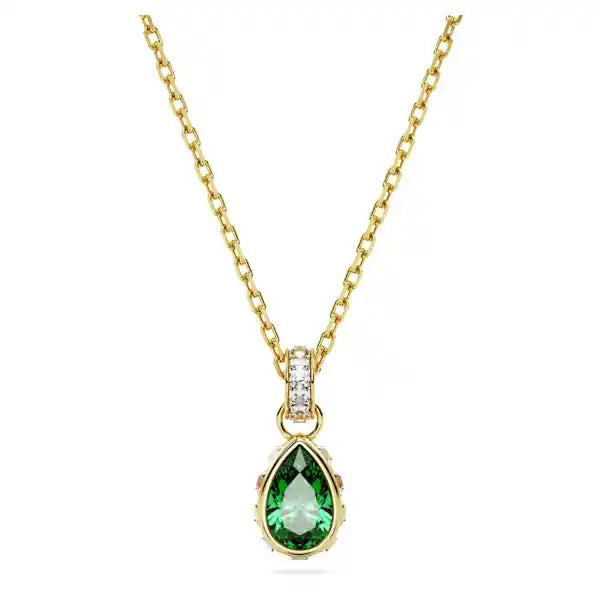 Swarovski Chroma pendant Pear cut, Green, Gold-tone plated 5648751