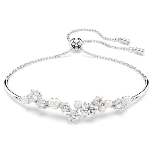Swarovski Constella Bangle Crystal Pearl, Round Cuts, White, Rhodium Plated 5720873, 5705618
