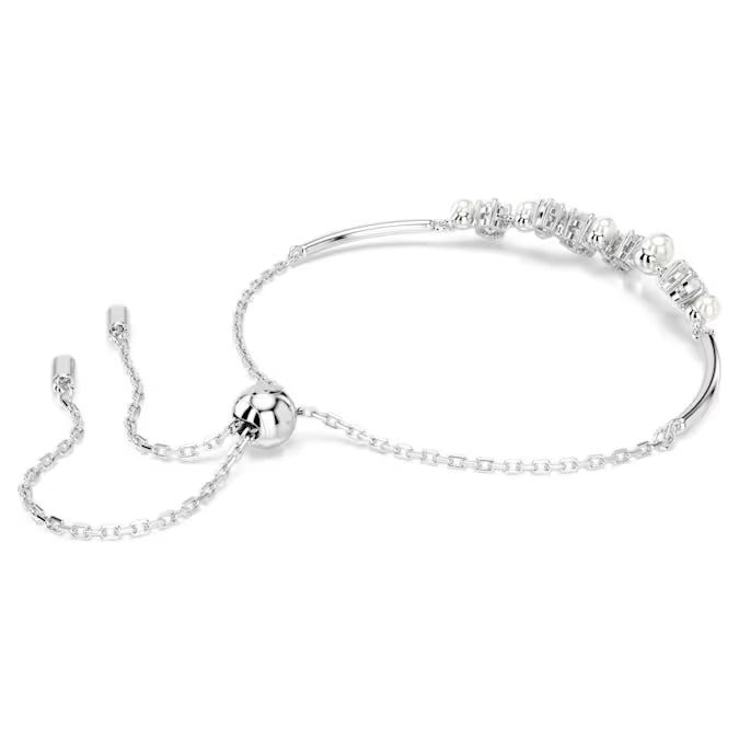 Swarovski Constella Bangle Crystal Pearl, Round Cuts, White, Rhodium Plated 5720873, 5705618
