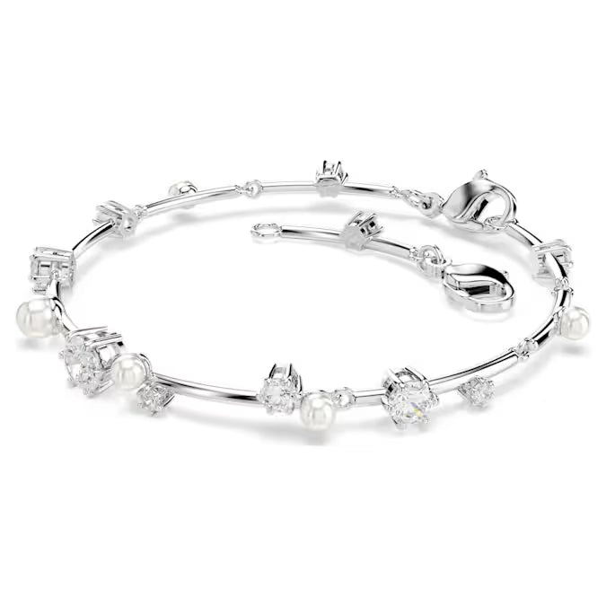 Swarovski Constella Bracelet Crystal Pearl, Round Cuts, White, Rhodium Plated 5707511