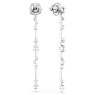 Swarovski Constella Drop Earrings Crystal Pearl, Round Cuts, White, Rhodium Plated 5705614
