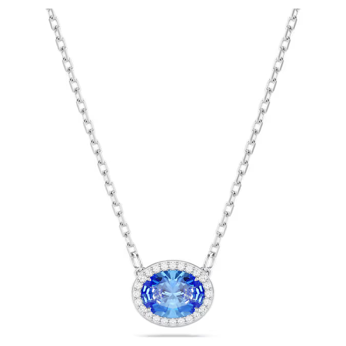 Swarovski Constella necklace Oval cut, Blue, Rhodium plated 5671809