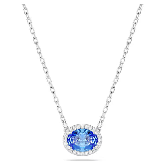 Swarovski Constella necklace Oval cut, Blue, Rhodium plated 5671809