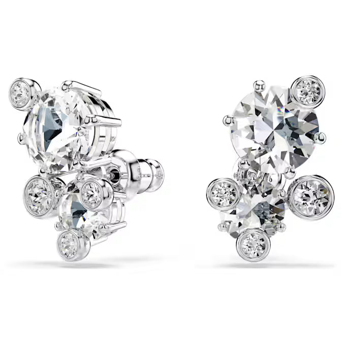 Swarovski Constella Stud Earrings Round Cut, White, Rhodium Plated 5732253