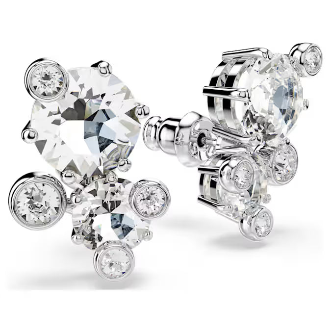 Swarovski Constella Stud Earrings Round Cut, White, Rhodium Plated 5732253