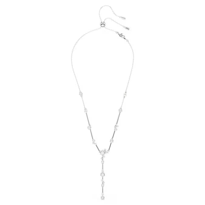 Swarovski Constella Y Necklace Crystal Pearl, Round Cuts, White, Rhodium Plated 5711830