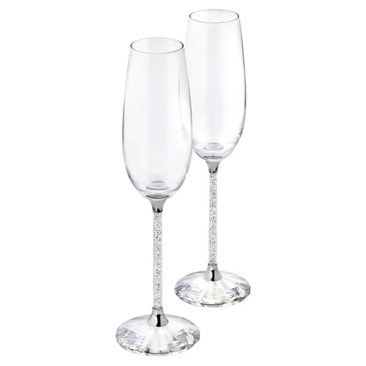 Swarovski Crystalline Toasting Flutes Silver Tone (Set of 2) 255678