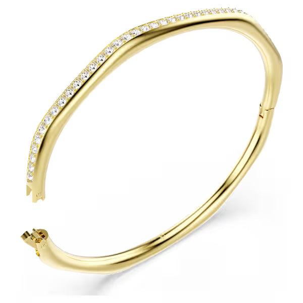 Swarovski Dextera Bangle Octagon Shape, Round Cut, White, 18K Gold Finish  5724581, 5724582