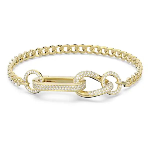 Swarovski Dextera bracelet Pavé, Mixed links, White, Gold-tone plated 5636740 5636739