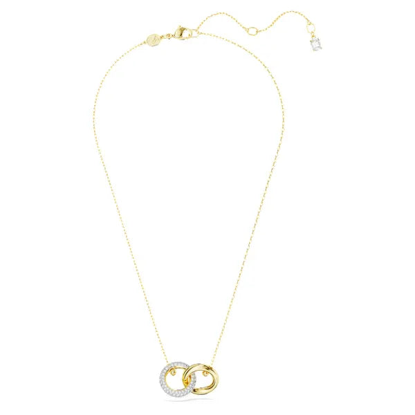 Swarovski Dextera pendant Interlocking loop, White, Gold-tone plated  5668820