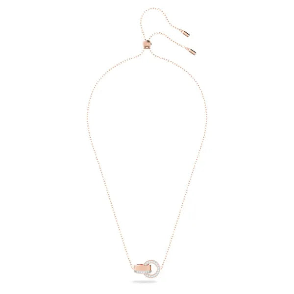 Swarovski Dextera pendant Interlocking loop, White, Rose gold-tone plated 5636496