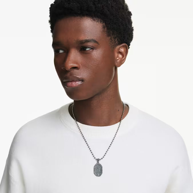 Swarovski Dextera Pendant Octagon Shape, Round Cut, Black, Ruthenium Plated 5724595