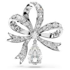 Swarovski Hyperbola brooch Bow, White, Rhodium plated 5680678