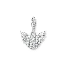 Thomas Sabo Charm Pendant "Winged Heart" white stones silver 0626-051-14