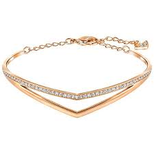 Swarovski Alpha Rose Gold Plated Crystal V-shaped Bangle 5213917