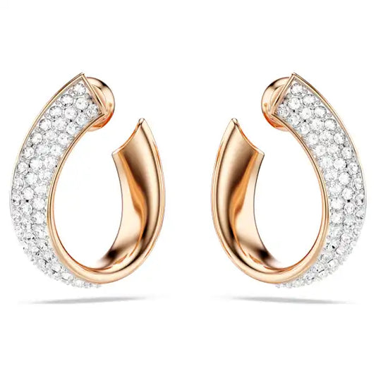 Swarovski Exist hoop earrings Small, White, Rose gold-tone plated 5636448