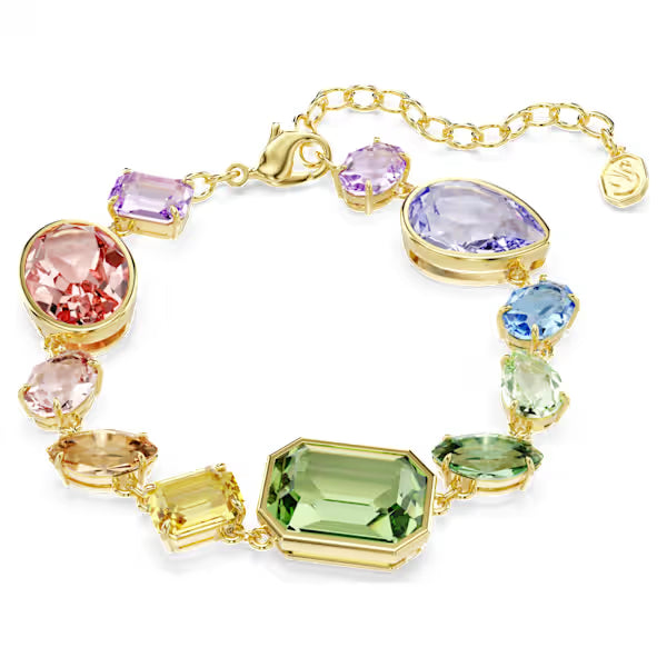 Swarovski Gema Bracelet Mixed Cuts, Multicoloured, 18k Gold-Plated Finish 5737453