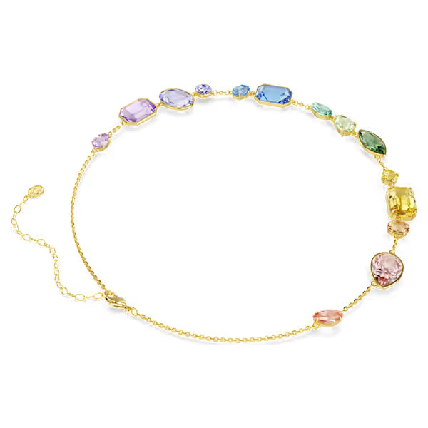 Swarovski Gema Necklace Mixed Cuts, Multicoloured, 18k Gold-Plated Finish 5741584