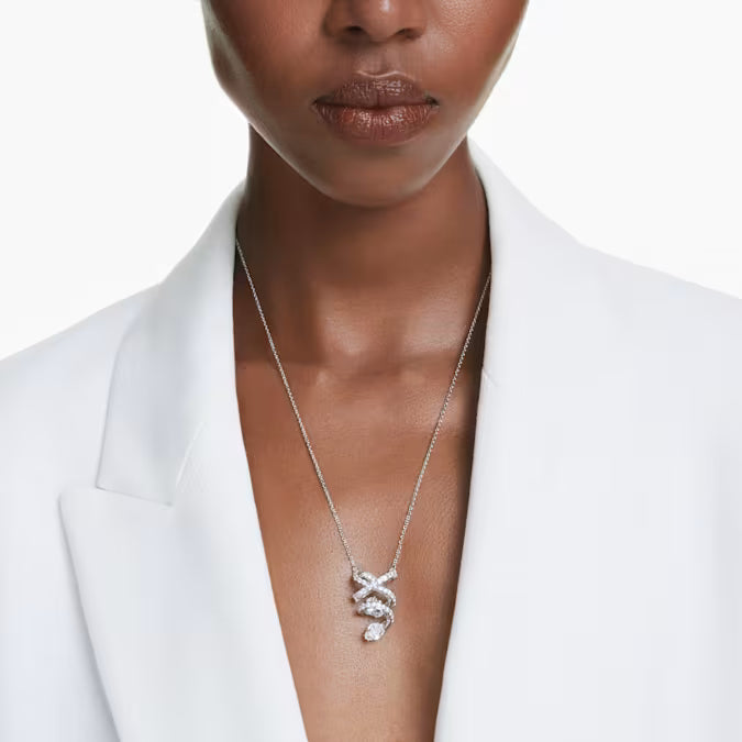 Swarovski Hyperbola Pendant Mixed Cuts, White, Rhodium Plated 5698547