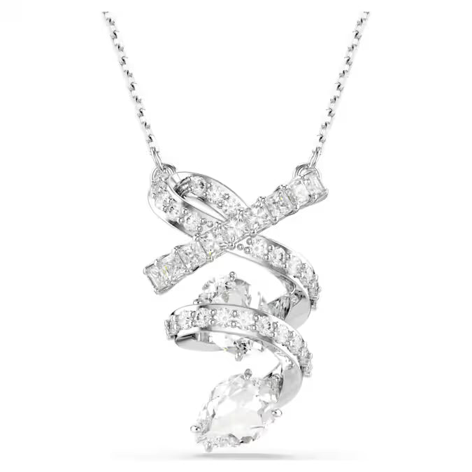 Swarovski Hyperbola Pendant Mixed Cuts, White, Rhodium Plated 5698547